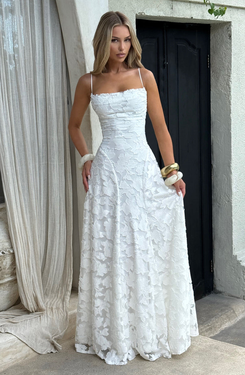 AURELIA MAXI DRESS - CRYSTAL WHITE