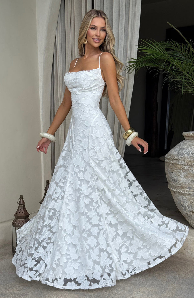 AURELIA MAXI DRESS - CRYSTAL WHITE